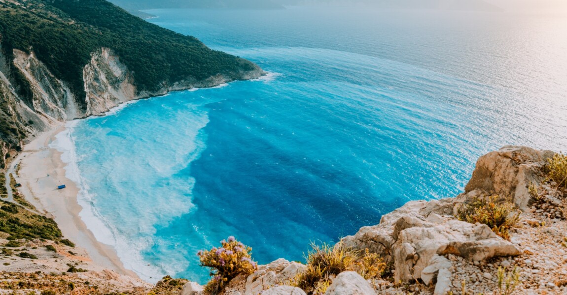 Myrtos Beach, Kefalonia Island, the most beautiful beaches in the world and the Mediterranean